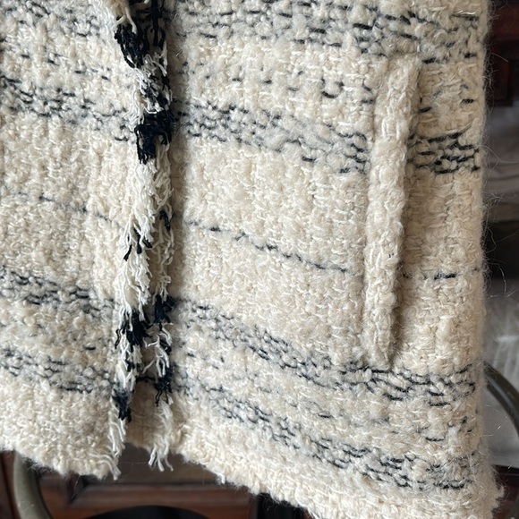 IRO Nine Ecru & Black Mohair Blend Single Snap Jacket EUC - Picture 7 of 8